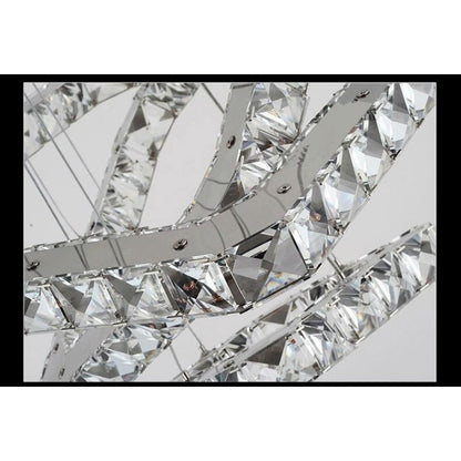 Square Stainless Steel Crystal Pendant Lamp