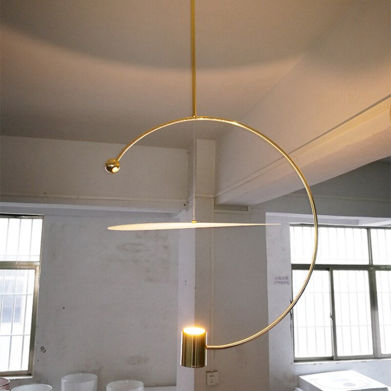 Nordic Gold Iron Single Head Chandelier