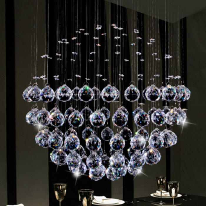 Modern Transparent Crystal Ball Pendant Lamp