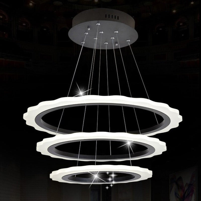 Creative Acrylic Metal Ring LED Chandelier