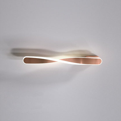 Modern Minimalist Silver Spiral Long Strip Lamp LED