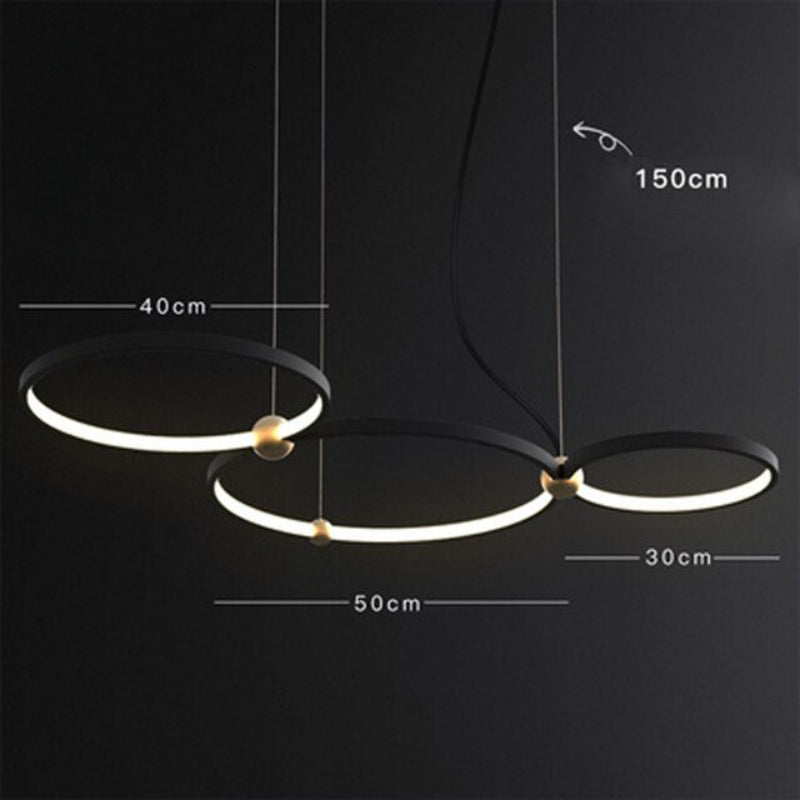 Modern Black Ring LED Chandelier