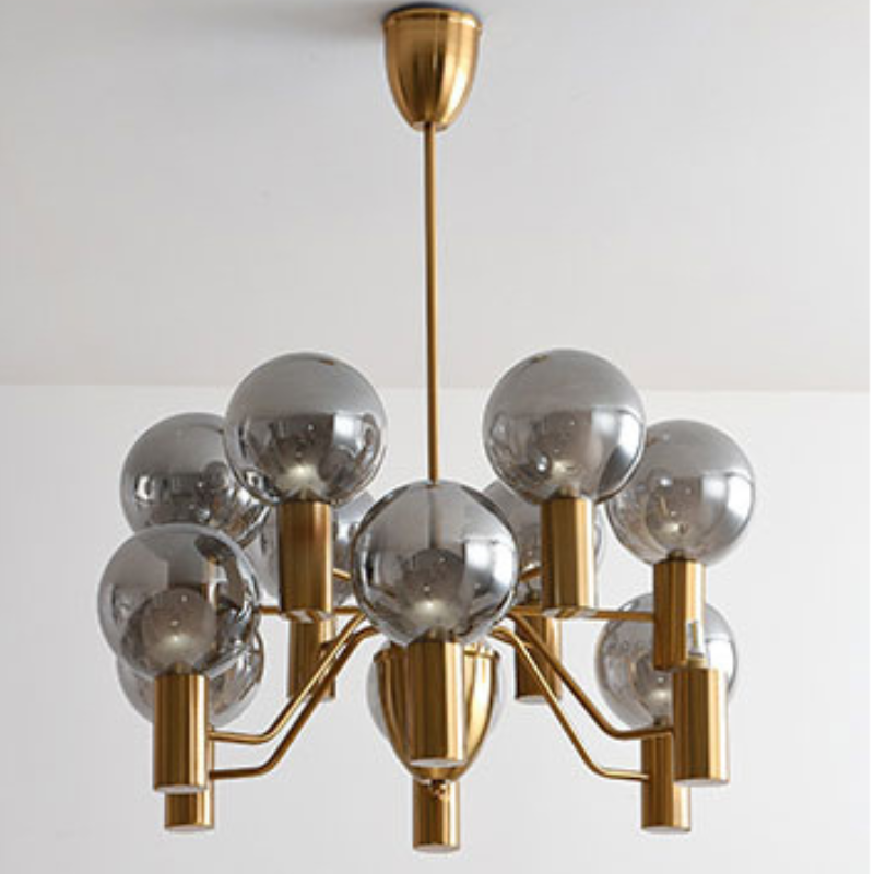 Nordic Minimalist Golden Electroplated Metal Chandelier