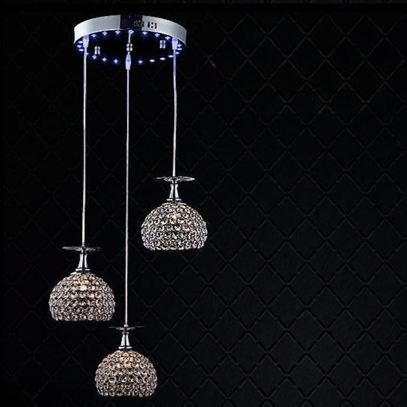 Luxury LED Chrome Crystal Pendant Lamp