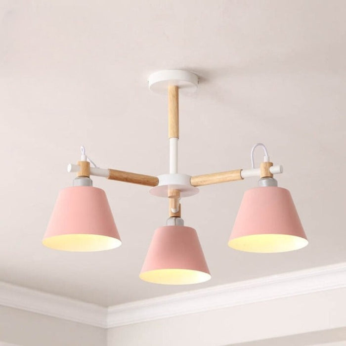 Multiple Arm Loft Colorful Iron LED Chandelier Lamp