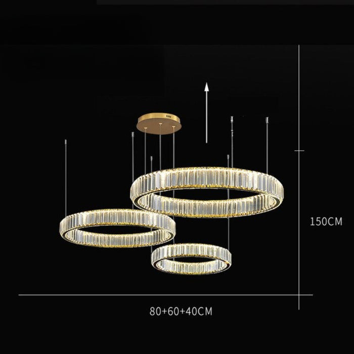 Modern Circular Gold Crystal LED Chandelier