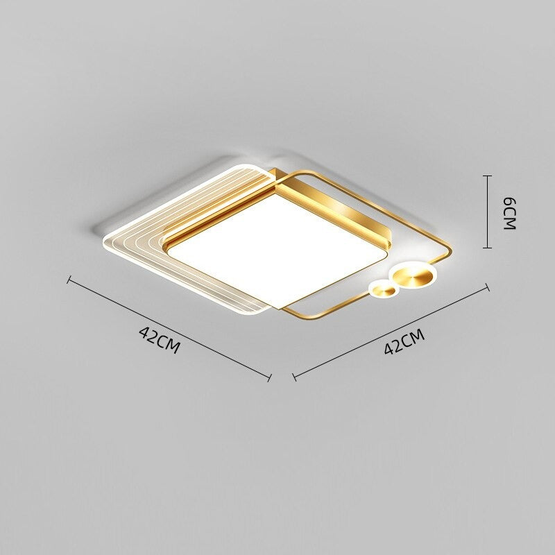 Modern Minimalist Hardware Acrylic Gold Electroplating LED Ceiling Lamp