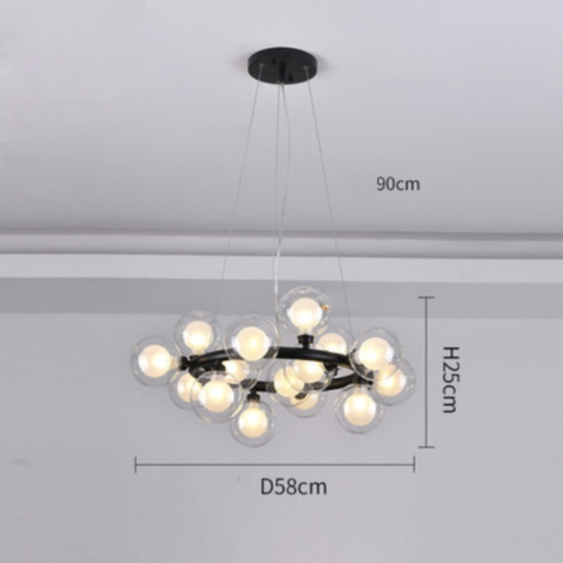 Modern Circular Glass Beans Pendant Lamp