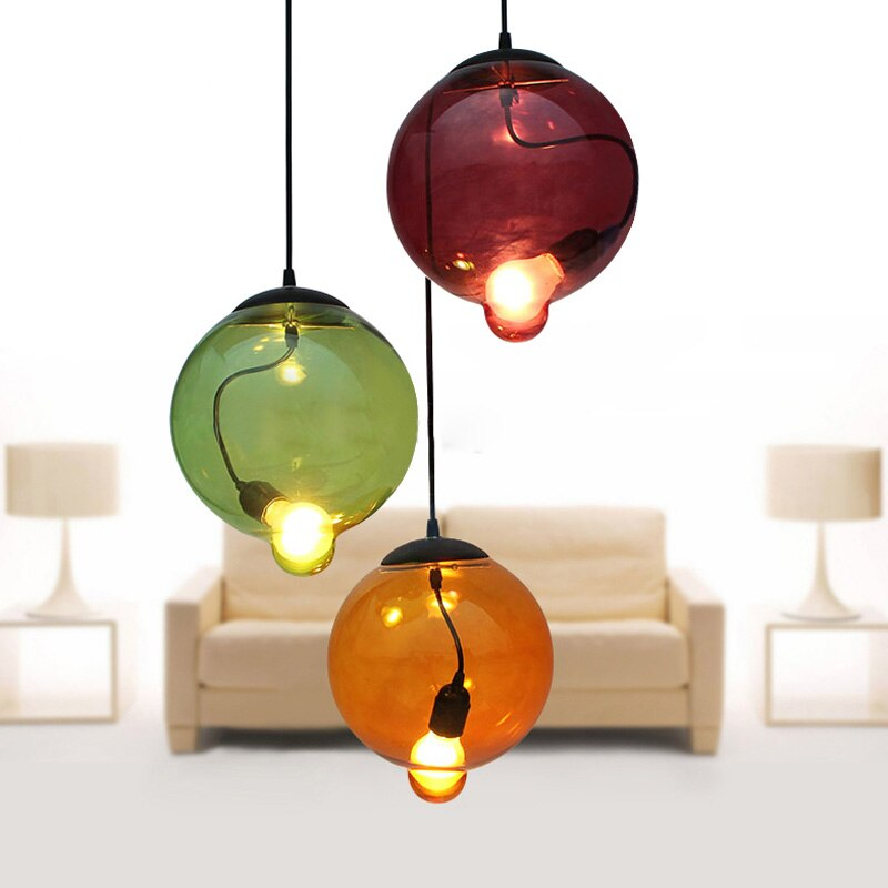 Creative Vintage Style Colorful LED Pendant Lamp