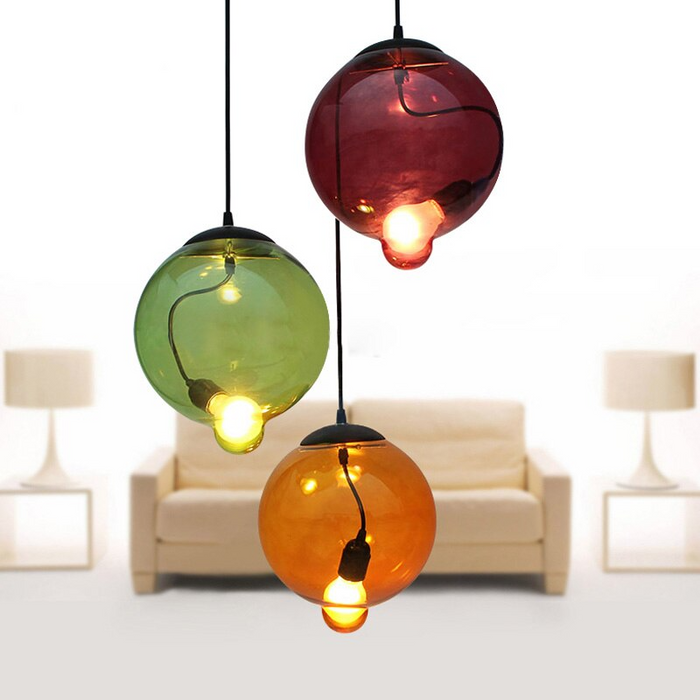 Creative Vintage Style Colorful LED Pendant Lamp