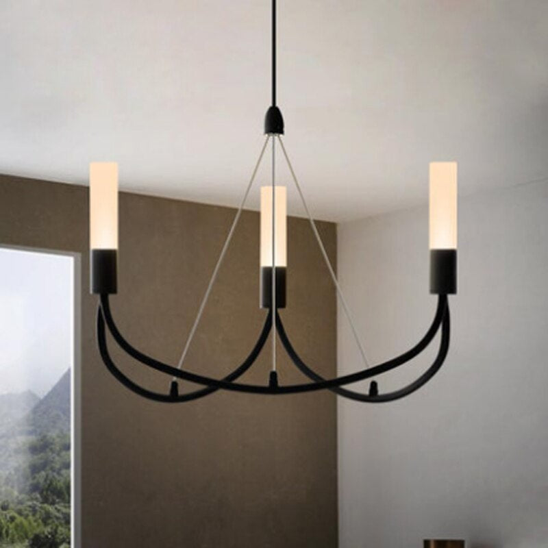 Retro Simple Black Painted LED Chandelier