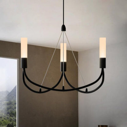 Retro Simple Black Painted LED Chandelier