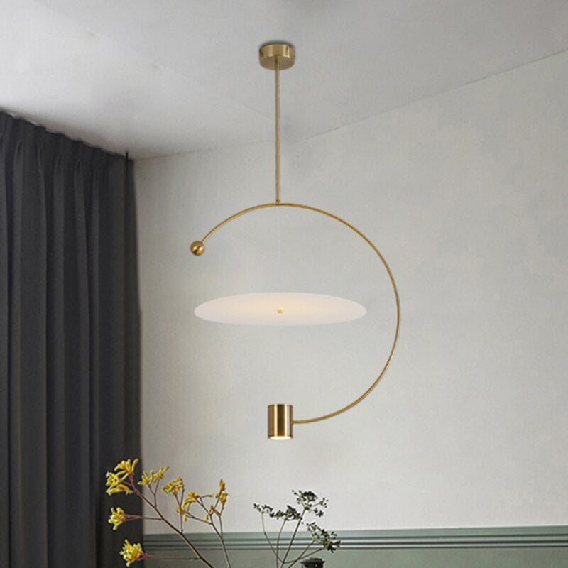 Nordic Gold Iron Single Head Chandelier