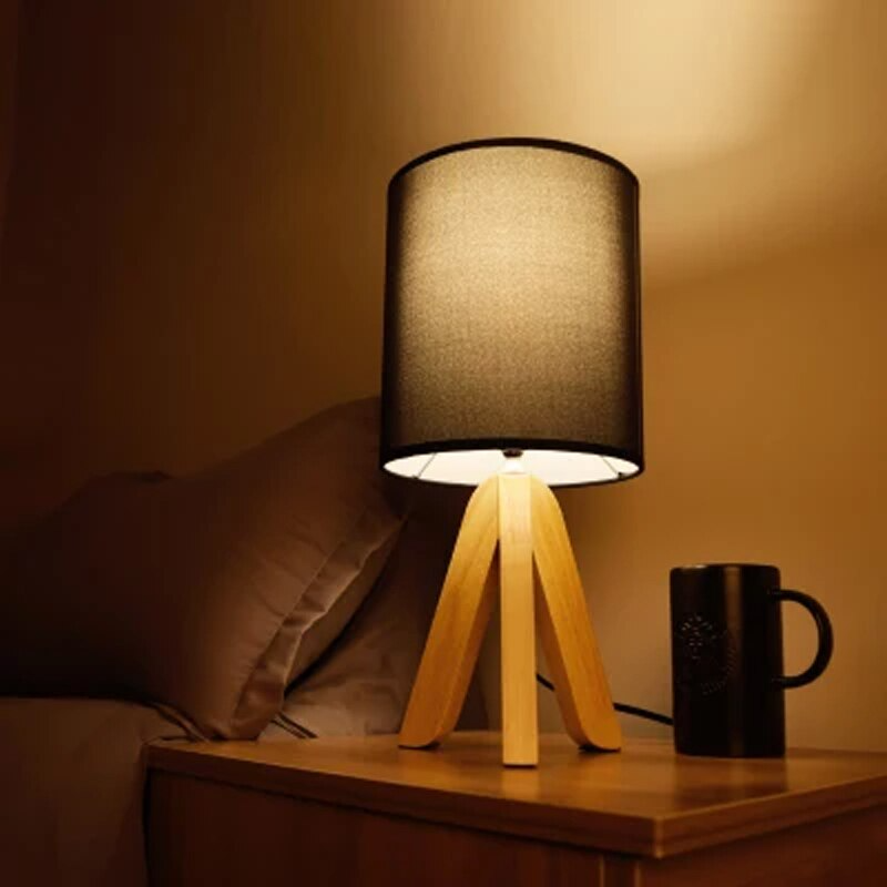 Nordic Tripod Wooded Table Lamp