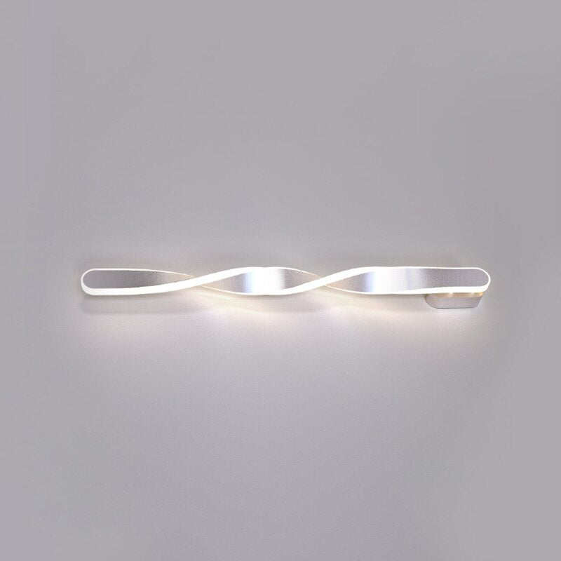 Modern Minimalist Silver Spiral Long Strip Lamp LED