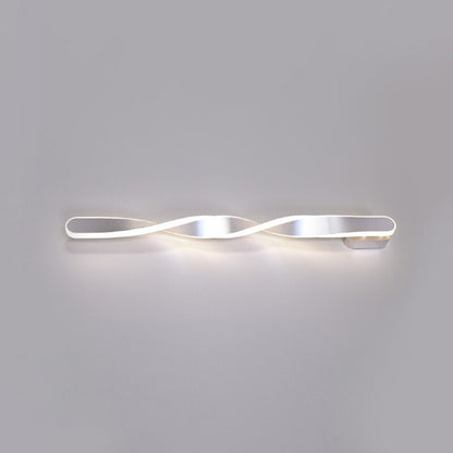 Modern Minimalist Silver Spiral Long Strip Lamp LED