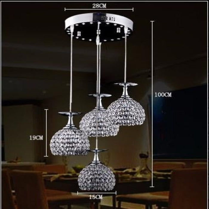 Luxury LED Chrome Crystal Pendant Lamp