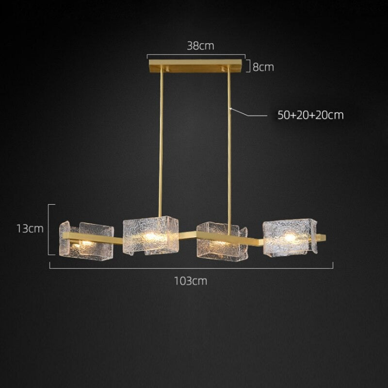 Simple Nordic Water Glass Golden LED Chandelier Lamp