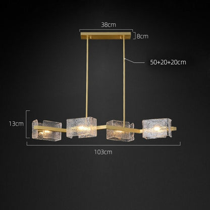 Simple Nordic Water Glass Golden LED Chandelier Lamp