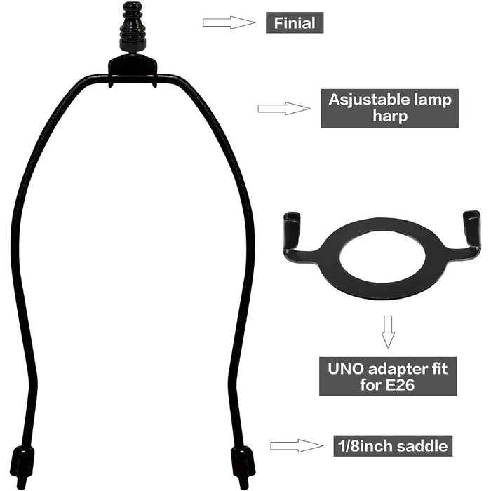 2 Sets Lamp Shade Harps Holder Adjustable Kit