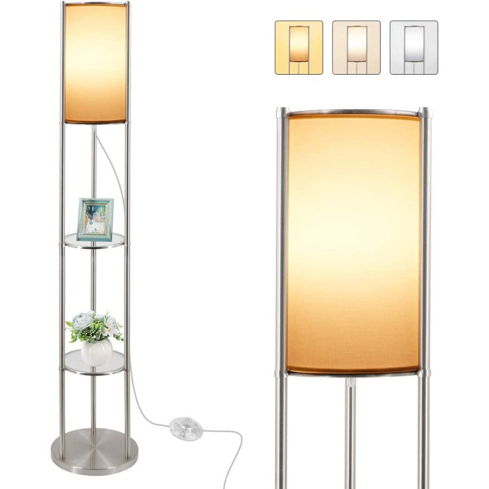 3-Color Temperature LED Bulb Shelves Floor Lamp