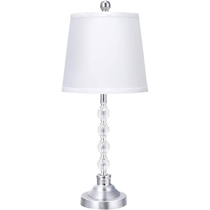 Set Of 3 Lamps With Soft Pleated White Fabric Shades