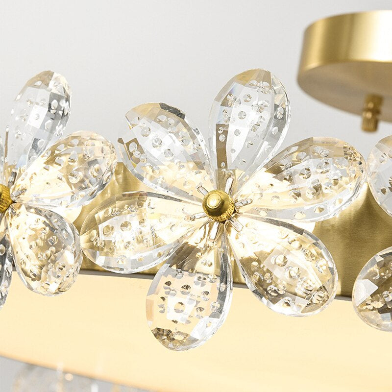 Luxury Crystal Flower Design Ceiling Lamp