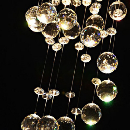 Modern Clear Crystal Ball Spiral Sphere LED Chandelier