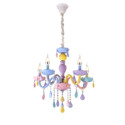 European Candle Rainbow Crystal Chandelier