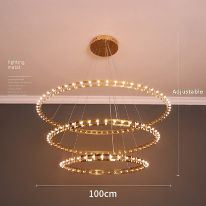 Modern Simple Stainless Steel Ring Chandelier