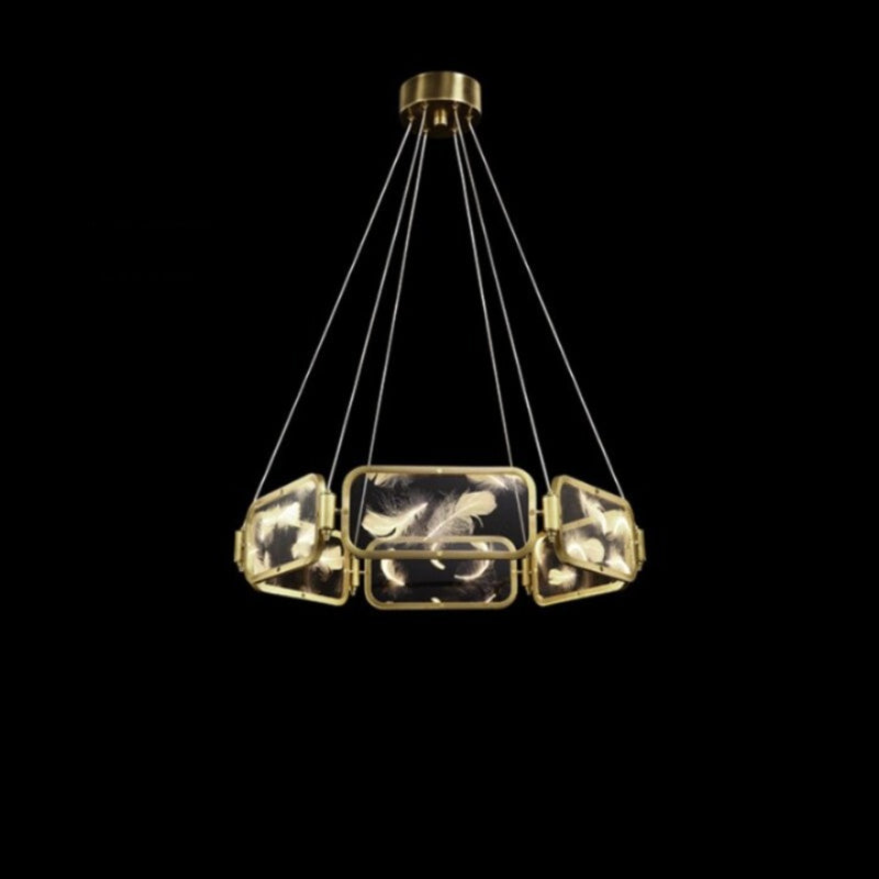 Luxury Copper Gold Acrylic Chandelier