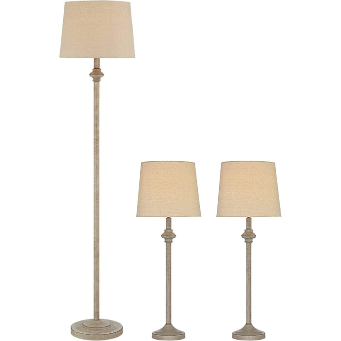 Traditional 3 Piece Table Floor Lamp Set