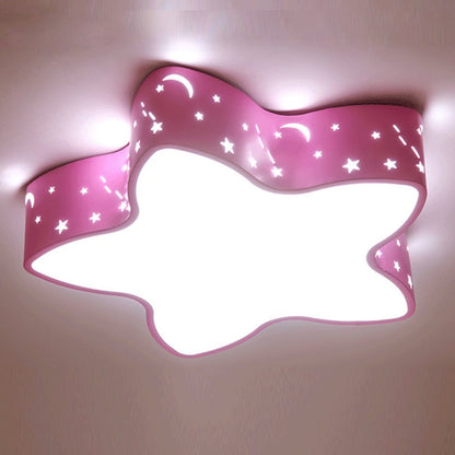 Hollow Pink Iron Ceiling Light