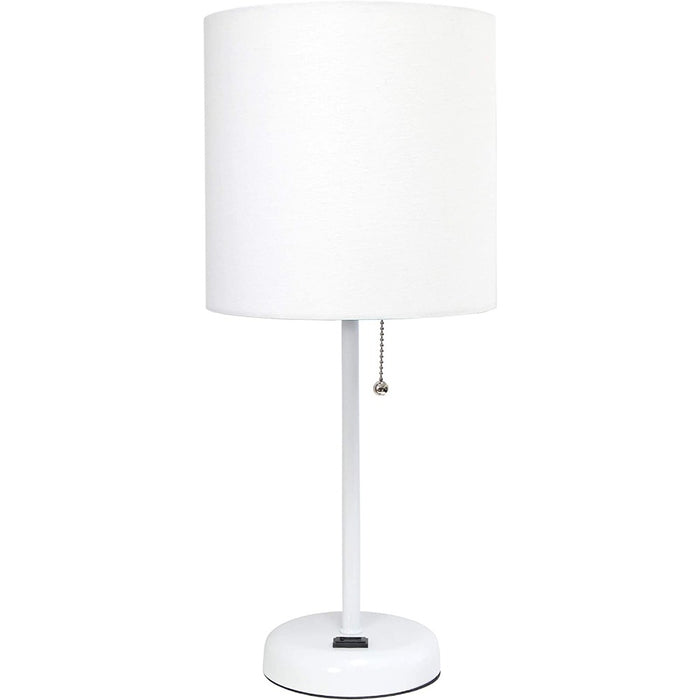 Stick Charging Outlet And Fabric Table Lamp