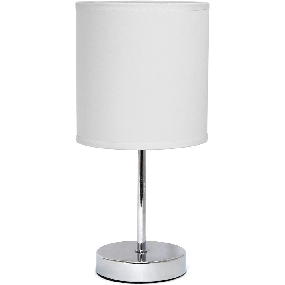 Chrome Mini Basic Table Lamp With Fabric Shade