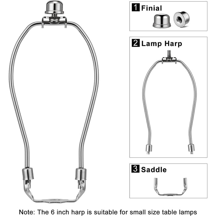 Finial And Detachable Light Duty Saddle Base Lamp Harp Holder