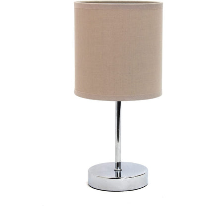 Chrome Mini Basic Table Lamp With Fabric Shade