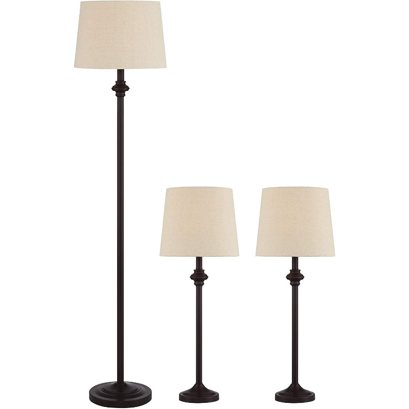 Traditional 3 Piece Table Floor Lamp Set