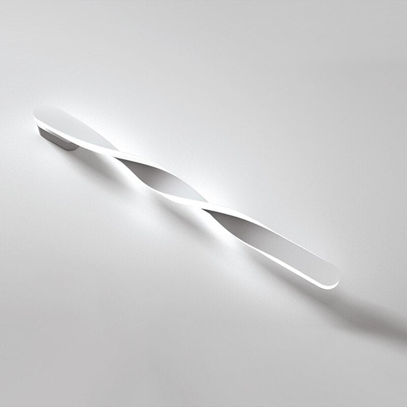 Modern Minimalist Silver Spiral Long Strip Lamp LED