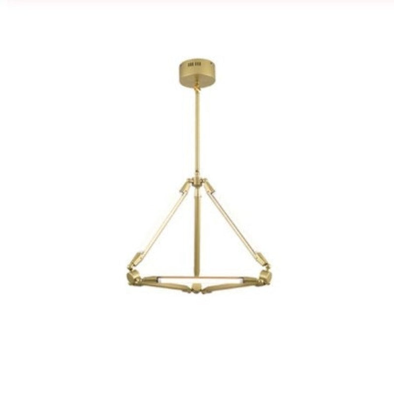 Postmodern Minimalist Golden Painted Metal Adjustable Chandelier