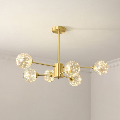 Nordic Golden Metal Living Room Chandelier Lamp