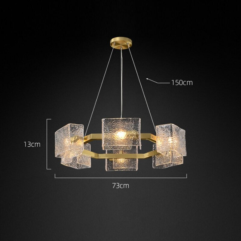 Simple Nordic Water Glass Golden LED Chandelier Lamp