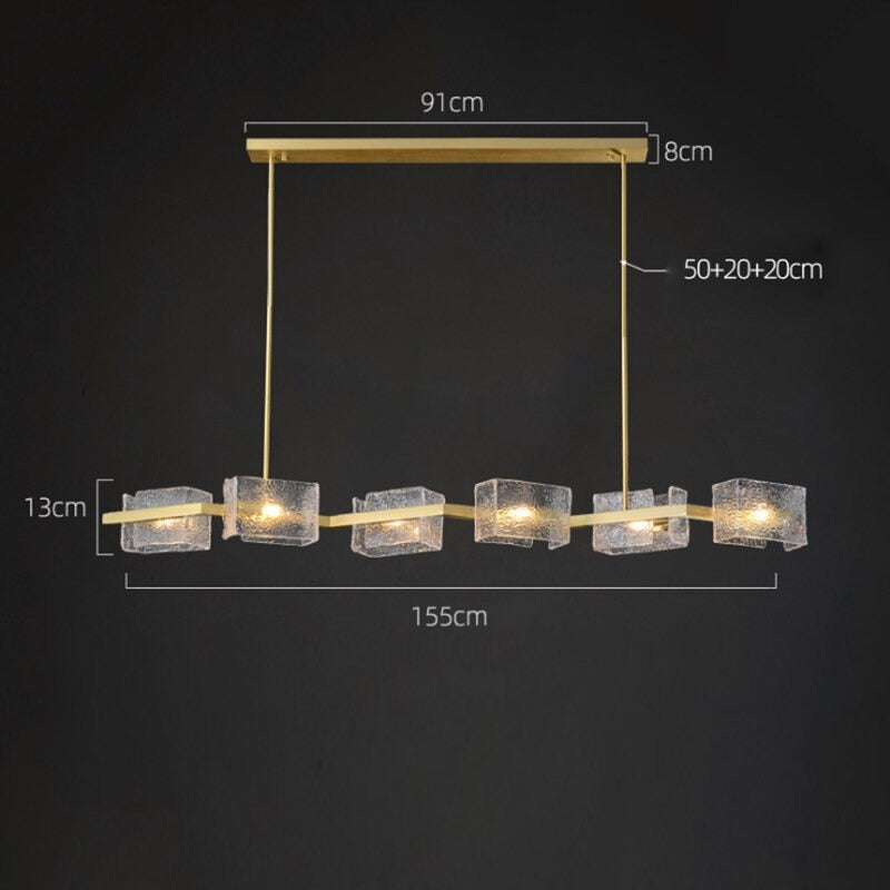 Simple Nordic Water Glass Golden LED Chandelier Lamp