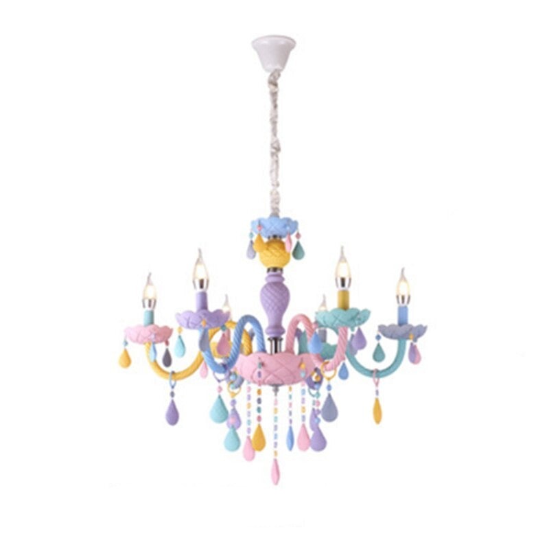 European Candle Rainbow Crystal Chandelier