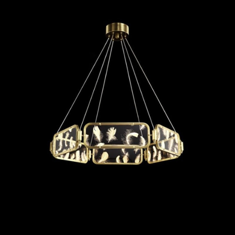 Luxury Copper Gold Acrylic Chandelier