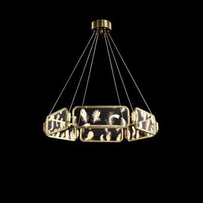 Luxury Copper Gold Acrylic Chandelier