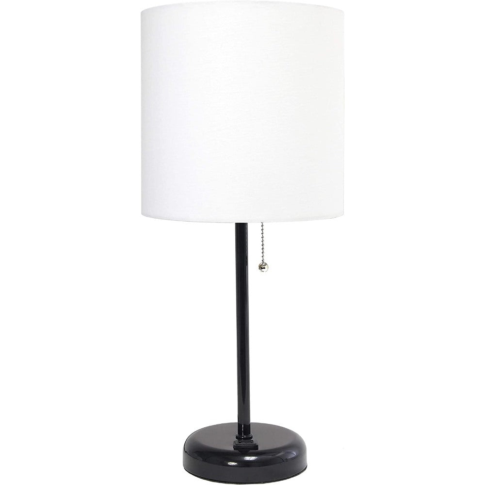 Stick Charging Outlet And Fabric Table Lamp