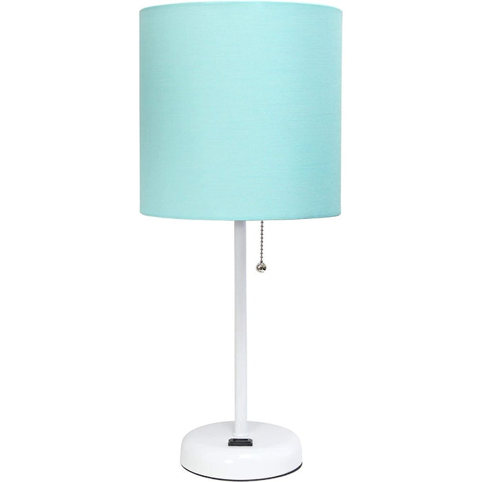 Stick Charging Outlet And Fabric Table Lamp