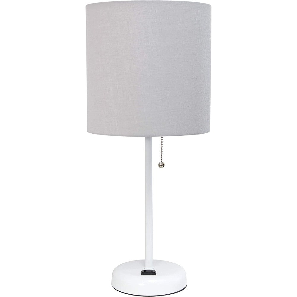 Stick Charging Outlet And Fabric Table Lamp