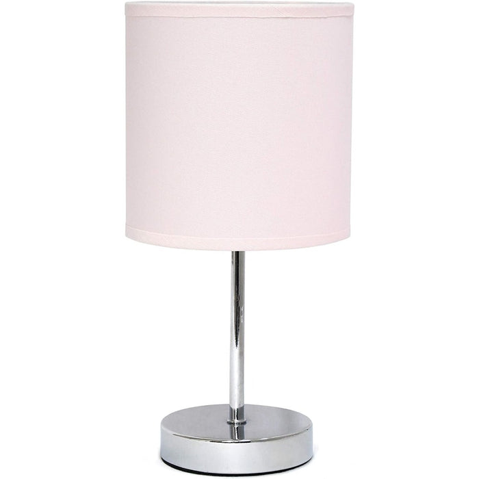 Chrome Mini Basic Table Lamp With Fabric Shade